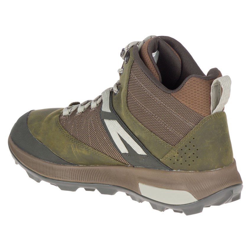 Bottes Merrell Zion Mid Waterproof Vert Olive Homme | A.S.YZWW